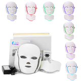 White 7 LED Face Mask & Neck Piece w/ Microcurrent – Professional Model