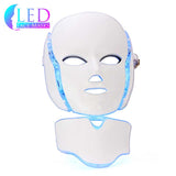 White 7 LED Face Mask & Neck Piece w/ Microcurrent – Professional Model